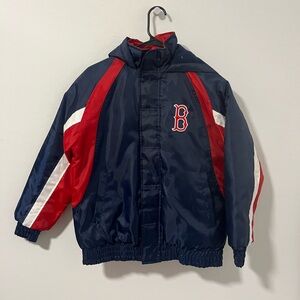 MLB Boston Red Sox Full Zip / Velcro Heavy Jacket with Hood - Kids size large
